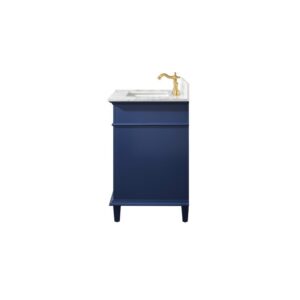 Legion Furniture WLF2230-B 30 Inch Blue Finish Sink Vanity Cabinet with Carrara White Top