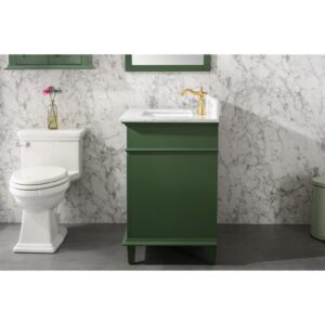 Legion Furniture WLF2230-VG 30 Inch Vogue Green Finish Sink Vanity Cabinet with Carrara White Top