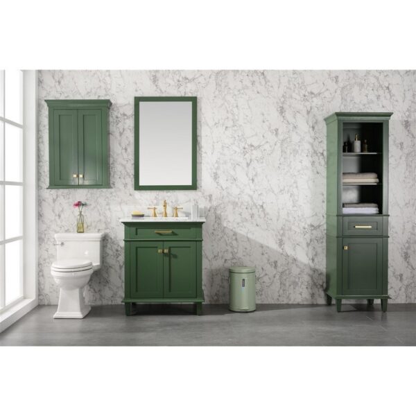 Legion Furniture WLF2230-VG 30 Inch Vogue Green Finish Sink Vanity Cabinet with Carrara White Top