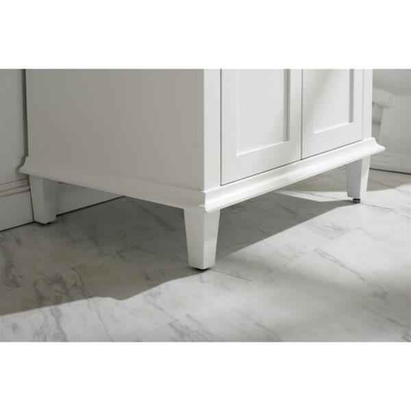 Legion Furniture WLF2230-W 30 Inch White Finish Sink Vanity Cabinet with Carrara White Top