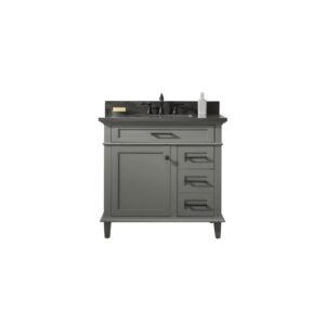 Legion Furniture WLF2236-PG 36 Inch Pewter Green Finish Sink Vanity Cabinet with Blue Lime Stone Top