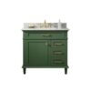 Legion Furniture WLF2236-VG 36 Inch Vogue Green Finish Sink Vanity Cabinet with Carrara White Top