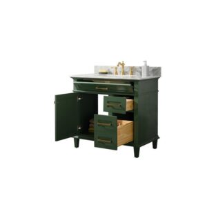 Legion Furniture WLF2236-VG 36 Inch Vogue Green Finish Sink Vanity Cabinet with Carrara White Top