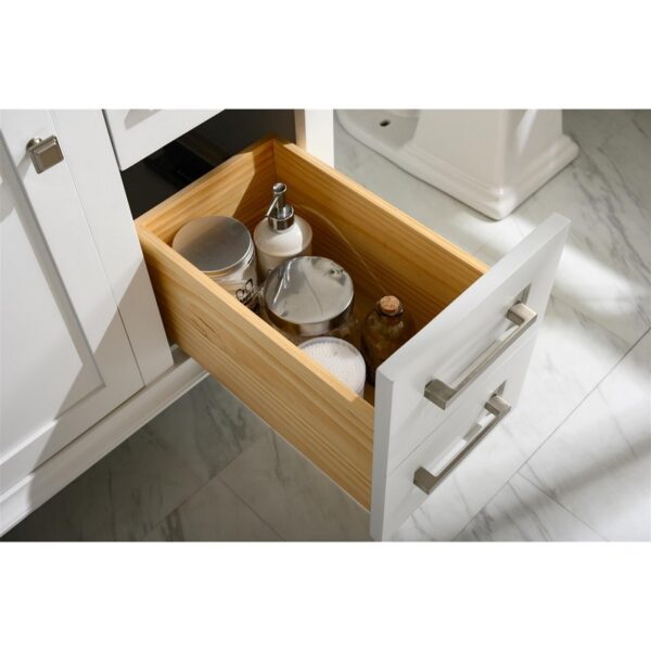 Legion Furniture WLF2236-W 36 Inch White Finish Sink Vanity Cabinet with Carrara White Top