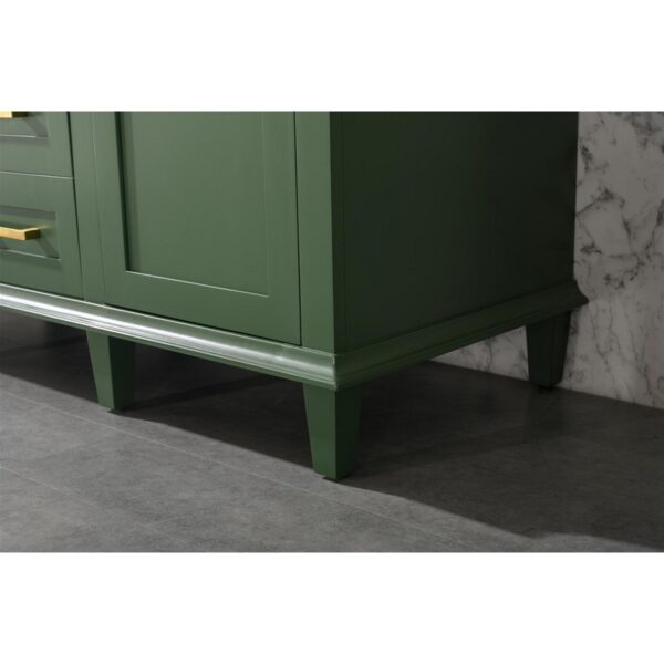 Legion Furniture WLF2254-VG 54 Inch Vogue Green Finish Double Sink Vanity Cabinet with Carrara White Top