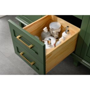 Legion Furniture WLF2254-VG 54 Inch Vogue Green Finish Double Sink Vanity Cabinet with Carrara White Top