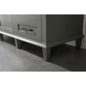 Legion Furniture WLF2260S-PG 60 Inch Pewter Green Finish Single Sink Vanity Cabinet with Blue Lime Stone Top