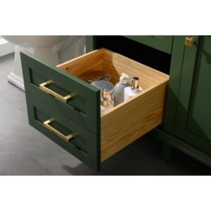 Legion Furniture WLF2260S-VG 60 Inch Vogue Green Finish Single Sink Vanity Cabinet with Carrara White Top