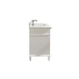 Legion Furniture WLF2260S-W 60 Inch White Finish Single Sink Vanity Cabinet with Carrara White Top