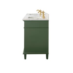 Legion Furniture WLF2272-VG 72 Inch Vogue Green Double Single Sink Vanity Cabinet with Carrara White Top