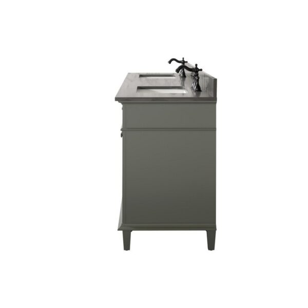 Legion Furniture WLF2280-PG 80 Inch Pewter Green Double Single Sink Vanity Cabinet with Blue Lime Stone Quartz Top