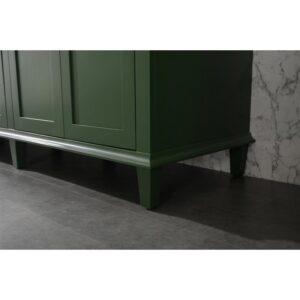 Legion Furniture WLF2280-VG 80 Inch Vogue Green Double Single Sink Vanity Cabinet with Carrara White Quartz Top