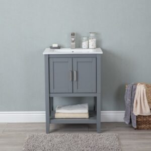 Legion Furniture WLF6023-JK 24 Inch KD Westchester Gray Vanity