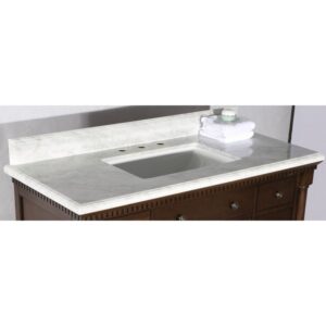 Legion Furniture WLF6036-36 37 Inch Antique Coffee Vanity with Carrara White Top and Matching Backsplash, No Faucet