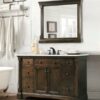 Legion Furniture WLF6036-48 49 Inch Antique Coffee Vanity with Carrara White Top and Matching Backsplash, No Faucet