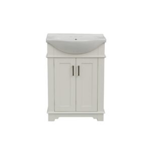 Legion Furniture WLF6042 24 Inch Freestanding Single Sink Bathroom Vanity with Porcelain Top