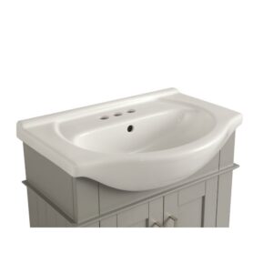 Legion Furniture WLF6042 24 Inch Freestanding Single Sink Bathroom Vanity with Porcelain Top