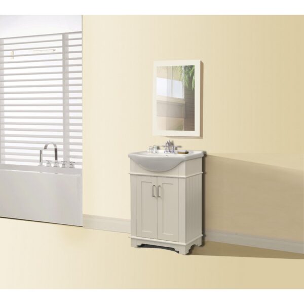 Legion Furniture WLF6042 24 Inch Freestanding Single Sink Bathroom Vanity with Porcelain Top