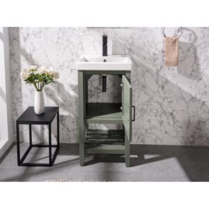 Legion Furniture WLF9018-PG 18 Inch Pewter Green Sink Vanity