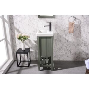 Legion Furniture WLF9018-PG 18 Inch Pewter Green Sink Vanity