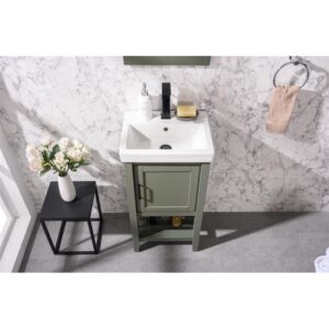 Legion Furniture WLF9018-PG 18 Inch Pewter Green Sink Vanity