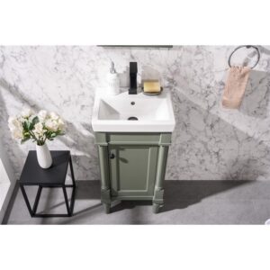 Legion Furniture WLF9218-PG 18 Inch Pewter Green Sink Vanity