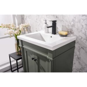 Legion Furniture WLF9224-PG 24 Inch Pewter Green Sink Vanity