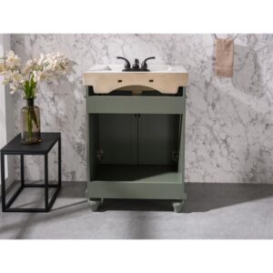 Legion Furniture WLF9324-PG 24 Inch Pewter Green Sink Vanity