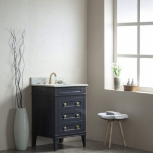 Legion Furniture WS3124-B 24 Inch Solid Wood Vanity in Blue, No Faucet