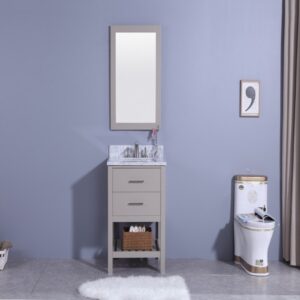 Legion Furniture WT7124-G 25 Inch Vanity Set with Mirror in Warm Gray, No Faucet