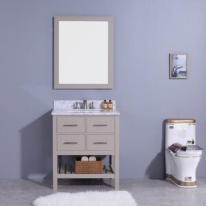 Legion Furniture WT7130-G 31 Inch Vanity Set with Mirror in Warm Gray, No Faucet