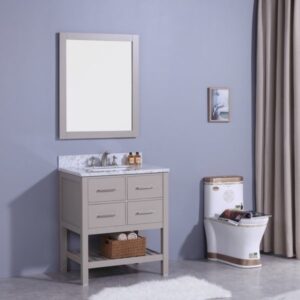 Legion Furniture WT7130-G 31 Inch Vanity Set with Mirror in Warm Gray, No Faucet