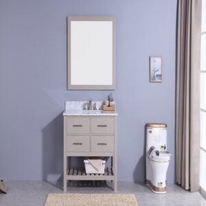 Legion Furniture WT7136-G 37 Inch Vanity Set with Mirror in Warm Gray, No Faucet