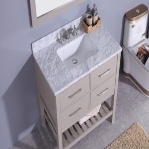 Legion Furniture WT7136-G 37 Inch Vanity Set with Mirror in Warm Gray, No Faucet