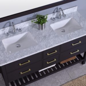 Legion Furniture WT7160-E 61 Inch Vanity Set with Mirror in Espresso, No Faucet