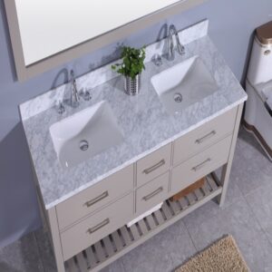 Legion Furniture WT7160-G 61 Inch Vanity Set with Mirror in Warm Gray, No Faucet