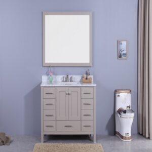 Legion Furniture WT7248-G 49 Inch Vanity Set with Mirror in Warm Gray, No Faucet