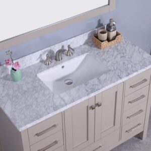 Legion Furniture WT7248-G 49 Inch Vanity Set with Mirror in Warm Gray, No Faucet