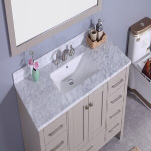 Legion Furniture WT7248-G 49 Inch Vanity Set with Mirror in Warm Gray, No Faucet