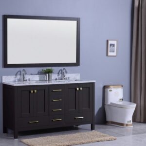 Legion Furniture WT7260-E 61 Inch Vanity Set with Mirror in Espresso, No Faucet