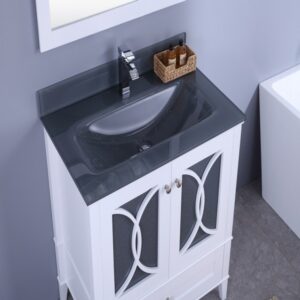 Legion Furniture WT7436-WT 36 Inch Vanity Set with Mirror in White, No Faucet