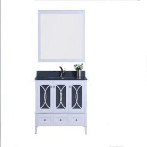 Legion Furniture WT7448-WT 48 Inch Vanity Set with Mirror in White, No Faucet