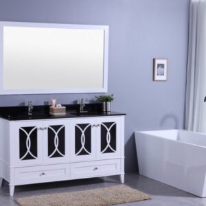 Legion Furniture WT7460-WB 60 Inch Vanity Set with Mirror in White, No Faucet