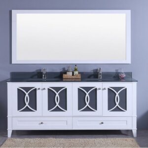 Legion Furniture WT7460-WT 60 Inch Vanity Set with Mirror in White, No Faucet