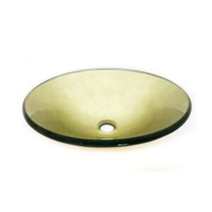 Legion Furniture ZA-189 18 Inch Tempered Glass Sink in Antique Gold with Pop-Up Drain and Mounting Ring