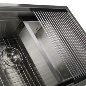 Nantucket ZR-PS-3220-16 Pro Series 32 Inch Large Prep Station Single Undermount Bowl Stainless Steel Kitchen Sink