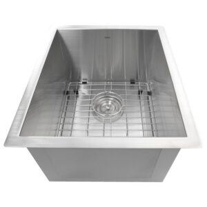 Nantucket Sinks ZR1815 Pro Series 15 Inch Rectangle Undermount Zero Radius Stainless Steel Bar/Prep Sink