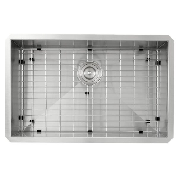 Nantucket Sinks ZR2818-16 Pro Series 28 Inch Large Rectangle Single Bowl Undermount Zero Radius Stainless Steel Kitchen Sink