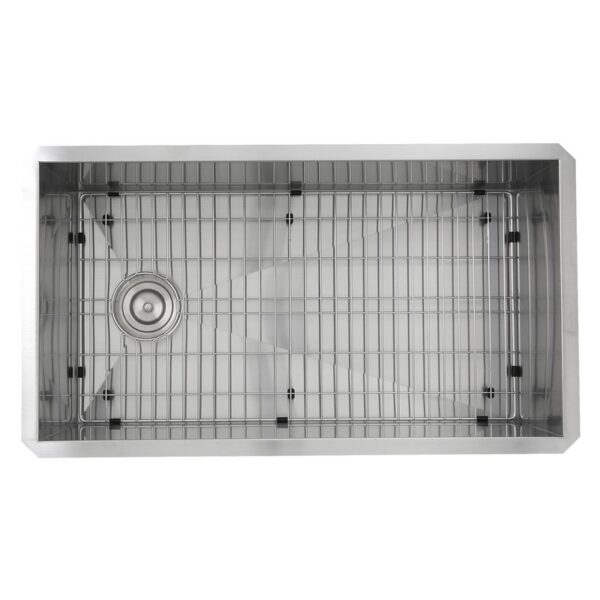 Nantucket Sinks ZR3218-OSD Pro Series 32 Inch Large Rectangle Single Bowl Undermount Small Radius Stainless Steel Kithcen Sink