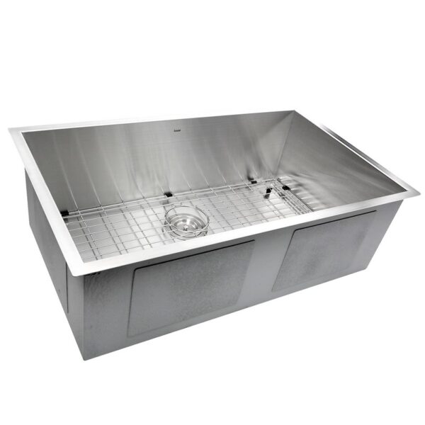 Nantucket Sinks ZR3219-16 Pro Series Large Rectangle Single Bowl Undermount Zero Radius Stainless Steel Kitchen Sink